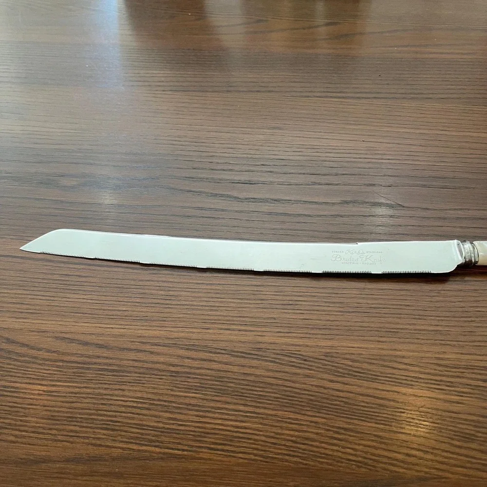 VTG‎ 1960s Bride's Cake Knife Kirk's Sheffield England Engraved Wedding Keepsake